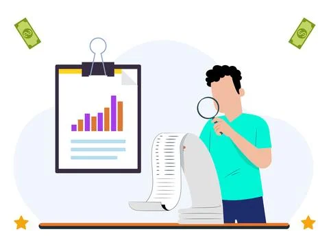 Tax Tracker Concept Illustration 스톡 일러스트