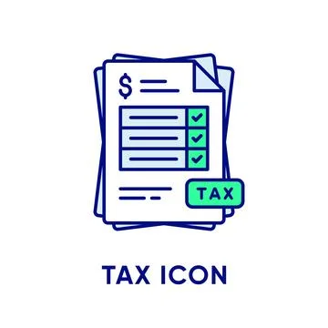 Tax vector line icon Stock Illustration