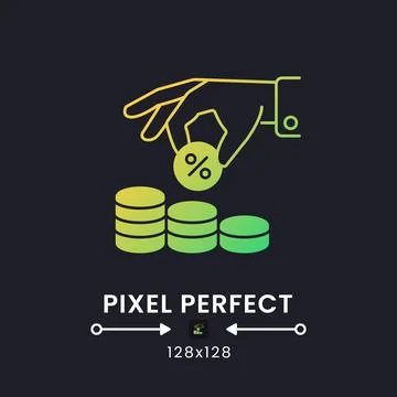 Tax Withholding yellow solid gradient desktop icon on black Ilustração Stock