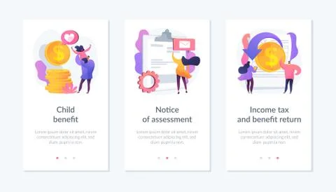 Taxation and assessment app interface template. Stock Illustration