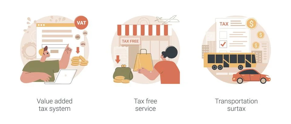 Taxation control abstract concept vector illustrations. イラスト素材