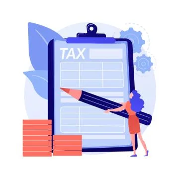 Taxes calculation vector concept metaphor Illustrazione stock