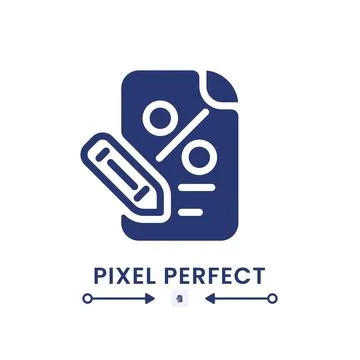 Taxes document black solid desktop icon Illustrazione stock