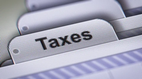 "Taxes" on the File. Video stock 73814410