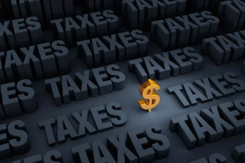 Taxes Loom Large. Illustrazione stock