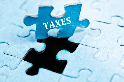 Taxes puzzle Stock Illustration