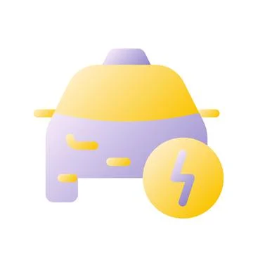 Taxi and lightning flat gradient two-color ui icon Illustrazione stock