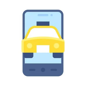 Taxi App icon, Mobile application vector illustration Stock Illustration