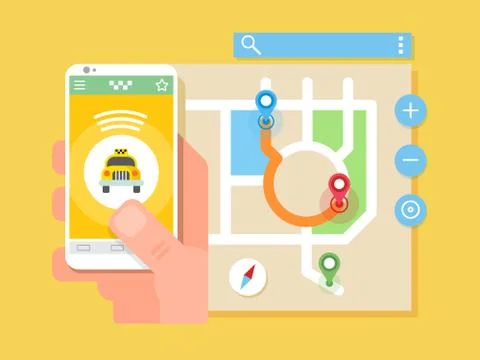 Taxi application Stock Illustration