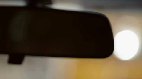 Taxi Cab Driver Looking Driving Eyes Rearview Mirror New York City NYC  Stock Footage 41869440