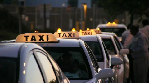 Taxi, cab Stock Footage