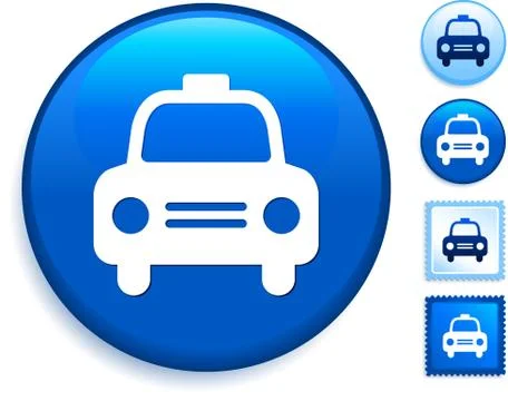 Taxi Cab Icon On Internet Button Stock Illustration