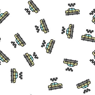 Taxi cab vector seamless pattern イラスト素材