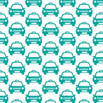Taxi Car Pattern Background 스톡 일러스트