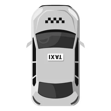 Taxi car top view, vector urban transport service vehicle, taxicab sedan with Stock Illustration