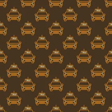 Taxi Car vector concept creative seamless pattern Illustrazione stock
