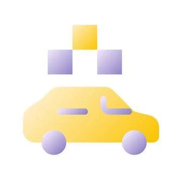 Taxi with checker flat gradient two-color ui icon イラスト素材