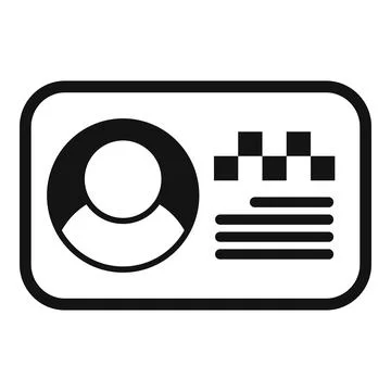 Taxi driver license with checker pattern and id photo Stock Illustration