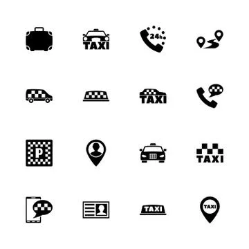 Taxi - Flat Vector Icons Illustrazione stock