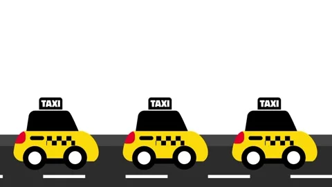 Taxi Fleet on Road Stock Footage 334367116