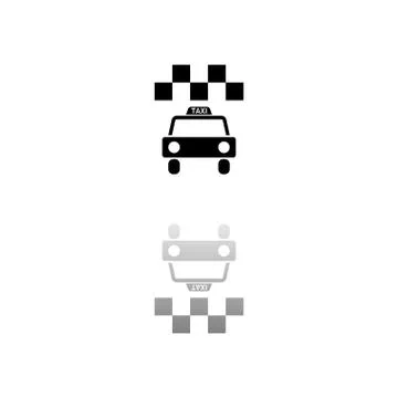 Taxi icon flat Stock Illustration