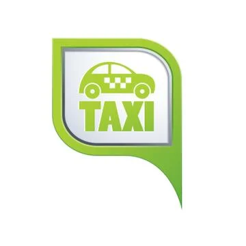 Taxi icon on green map pointer Stock Illustration