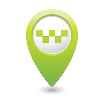 Taxi icon green map pointer Stock Illustration