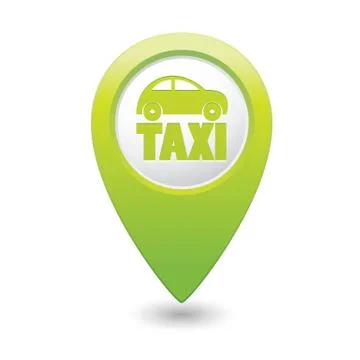 Taxi icon green map pointer Stock Illustration