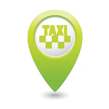 Taxi icon map pointer green Stock Illustration