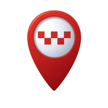 Taxi icon red map pointer Illustrazione stock