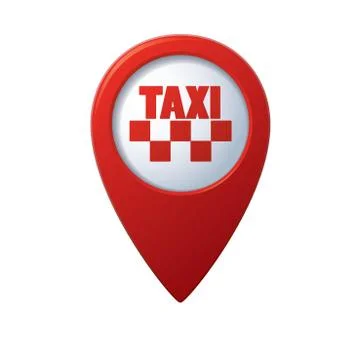 Taxi icon red map pointer Stock Illustration