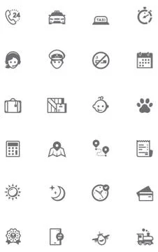Taxi icon set Stock Illustration