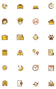 Taxi icon set Stock Illustration