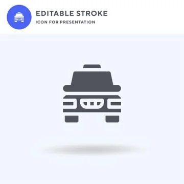 Taxi icon vector, filled flat sign, solid pictogram isolated on white, logo Stock Illustration