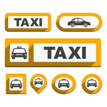 Taxi Icons and Buttons Stock Illustration