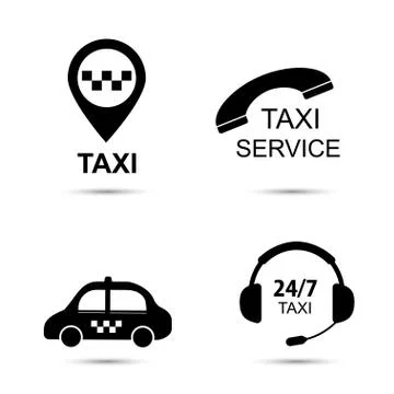 Taxi icons set Stock Illustration