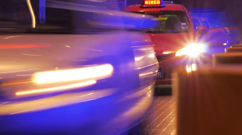 Taxi line-up Stock Footage 36593037