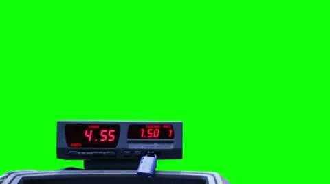 Taxi Meter on Green Stock Footage