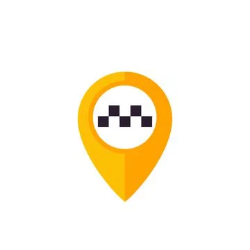 Taxi pointer, pin vector logo Stock Illustration