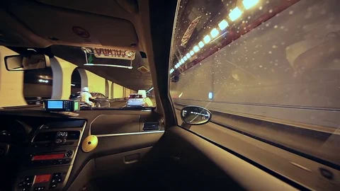 Taxi ride around Barcelona Stock Footage