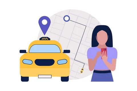 Taxi service concept Stock Illustration