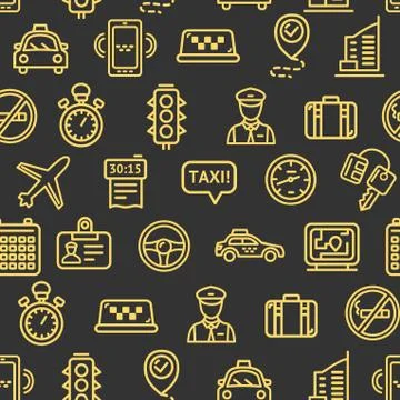 Taxi Services Pattern Background. Vector Stock Illustration