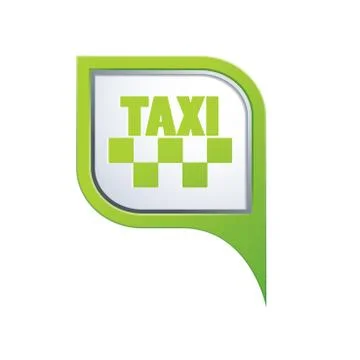 Taxi sign on green map pointer Stock Illustration