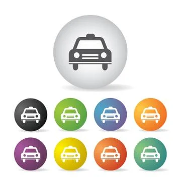 Taxi symbol  button set Illustrazione stock