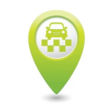 Taxi symbol map pointer green Stock Illustration