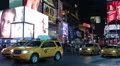 Taxi, Traffic Car, Yellow Cab, Evening, Night, People Times Square New York City HD Footage