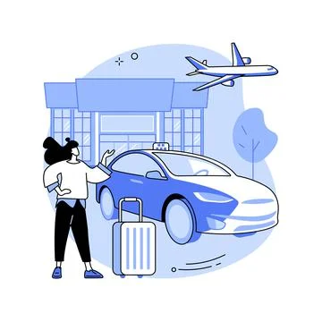 Taxi transfer abstract concept vector illustration. Stock Illustration