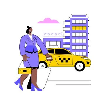Taxi transfer abstract concept vector illustration. Stock Illustration