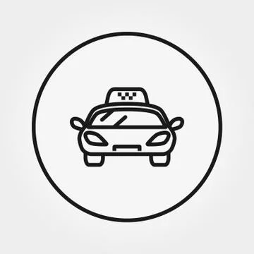 Taxi. Universal Icon. Vector. Editable Thin line. Stock Illustration