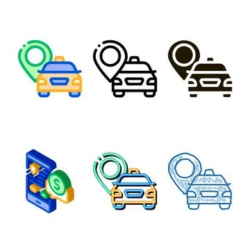 Taxi variants destination icon vector Stock Illustration
